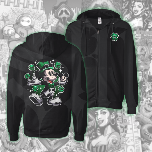 Lucky mouse -  zip up hoodie Adult